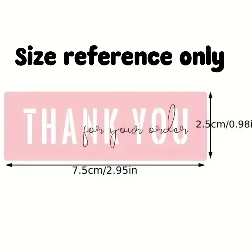 Thank You Label Roll - White and Pink, NEW
